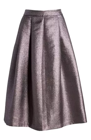 Halogen® x Atlantic-Pacific Pleated Metallic Skirt | Nordstrom
