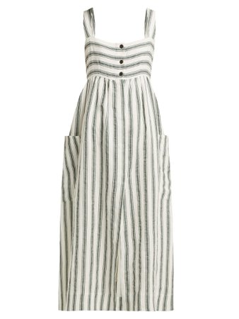 Madewell- Elinor striped linen-blend dress
