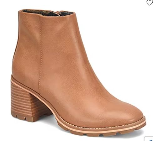camel leather bootie