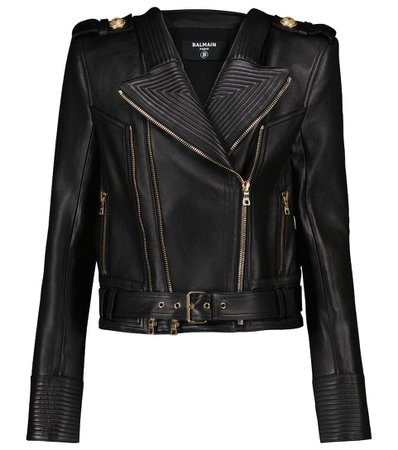 Balmain - Leather biker jacket