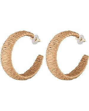 Amazon.com: Scddboy Raffia Earrings for Women,Bohemian Beach Earrings Handmade Braid Geometric Drop Dangle Earrings: Clothing, Shoes & Jewelry