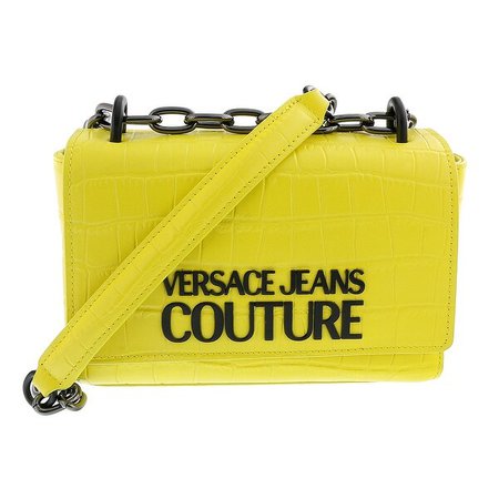 Shop Versace Jeans Couture Neon Yellow Croc Embossed Oversized Chain Shoulder Bag - On Sale - Overstock - 31074985