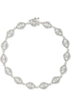 Sydney Evan | Evil Eye 14-karat white gold diamond bracelet | NET-A-PORTER.COM