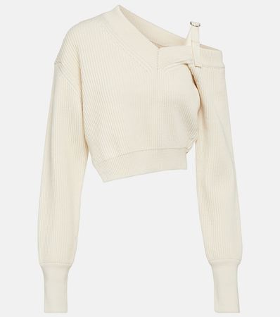 La Maille Seville Wool Blend Sweater in White - Jacquemus | Mytheresa
