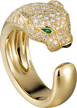 gold cartier dia panthere ring