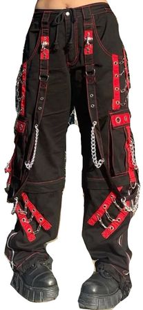 black and red goth pants aliexpress