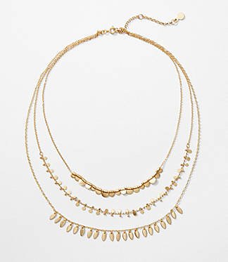 Metallic Layered Necklace | LOFT