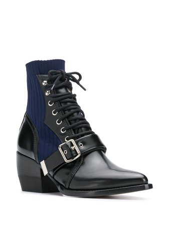 Chloé Lace-Front Buckle Boots | Farfetch.com