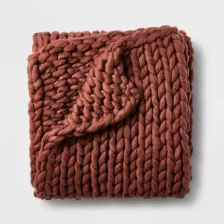 50" X 70" Oversized Chunky Hand Knit Decorative Bed Throw - Casaluna™ : Target