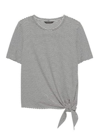 SUPIMA® Cotton Tie-Front T-Shirt