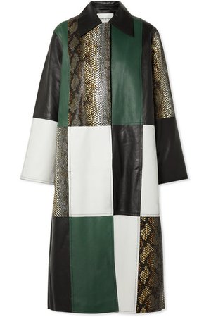 Stand Studios | Nino belted patchwork leather coat | NET-A-PORTER.COM