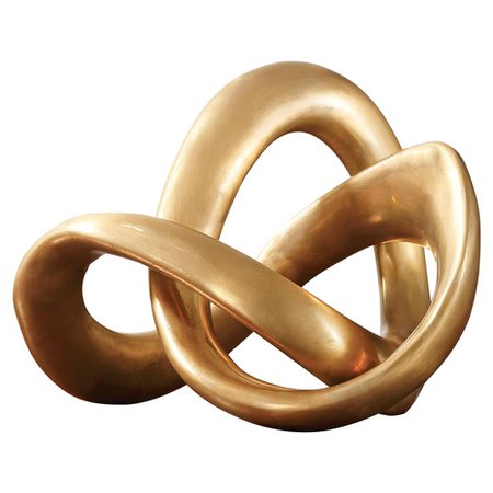 Amy Modern Classic Gold Metal Infinity Knot Decorative Accent Sculpture