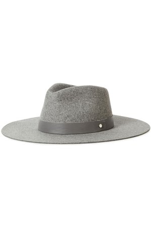 Gray Kacy leather-trimmed wool-felt fedora | Sale up to 70% off | THE OUTNET | RAG & BONE | THE OUTNET