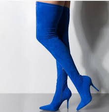 blue thigh high boots - Google Search