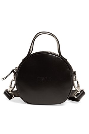 Black Round Logo Bag by MSGM Handbags for $55 | Rent the Runway