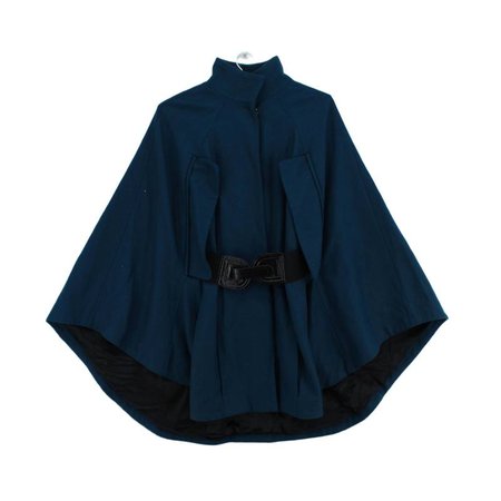 Asos Women's Poncho 8 Blue, Blend - wool – Thrift+