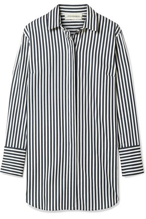 BY MALENE BIRGER Isadora oversized striped cotton-blend shirt
