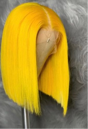 short yellow lace wig