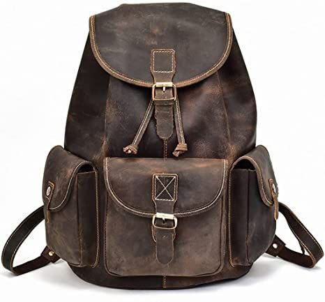 Brown vintage leather backpack