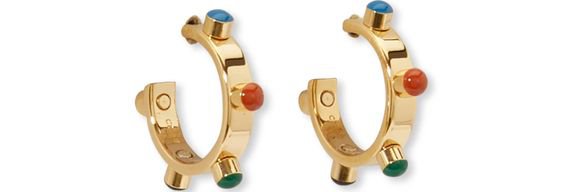 CELINE Technicolor brass hoop earrings