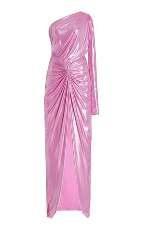 Ruched Asymmetric Metallic Jersey Maxi Dress By Lapointe | Moda Operandi