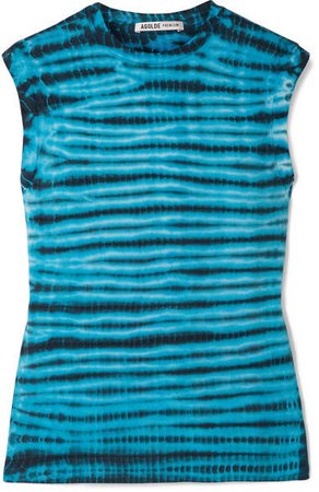 AGOLDE - Tie-dyed Cotton-jersey Tank - Blue