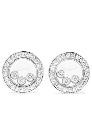 Chopard | Boucles d'oreilles en or blanc 18 carats et diamants Happy Diamonds | NET-A-PORTER.COM
