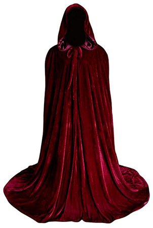 Amazon.com: CYTCreation Wine Red Velvet Cloak Cape Medieval Renaissance Cloaks Robe: Clothing
