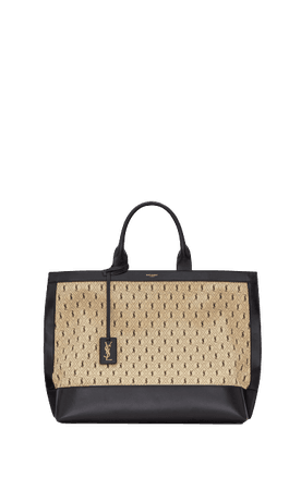 MONOGRAM TOTE IN CANVAS AND SMOOTH LEATHER