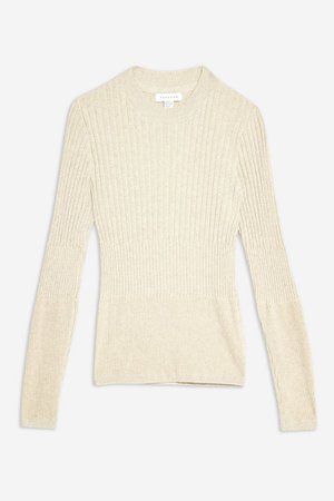 Recycled Mixed Ribbed Knitted Top | Topshop