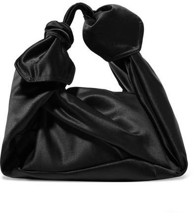 Baby Wrap Satin Shoulder Bag - Black