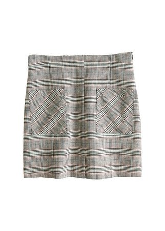 MANGO Pocket checked skirt