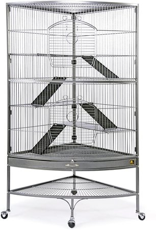 Amazon.com : Prevue 490 Pet Products Corner Ferret Cage, Black Hammertone, Small : Chinchilla Cage : Pet Supplies