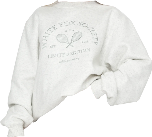 White Fox Heather Grey Sweatshirt