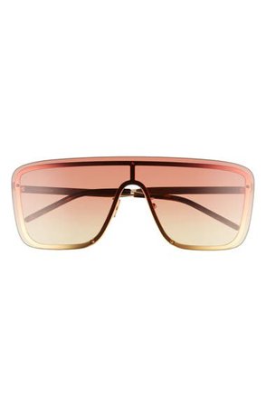 Saint Laurent 99mm Flat Front Shield Sunglasses | Nordstrom