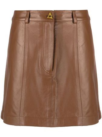 AERON Rudens Leather Mini Skirt - Farfetch