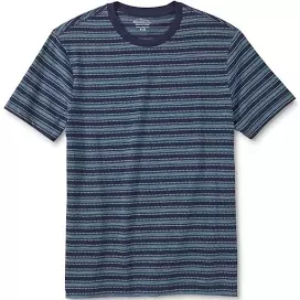 blue striped t shirt]