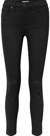 Cropped High-rise Skinny Jeans - Black