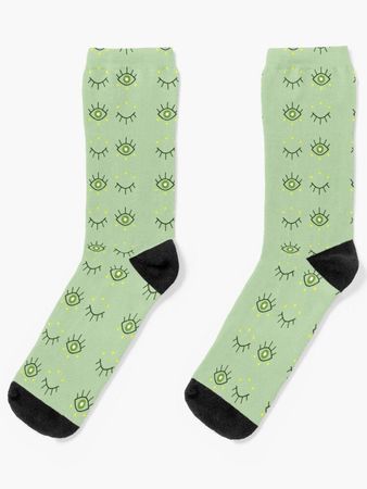 green black eye socks