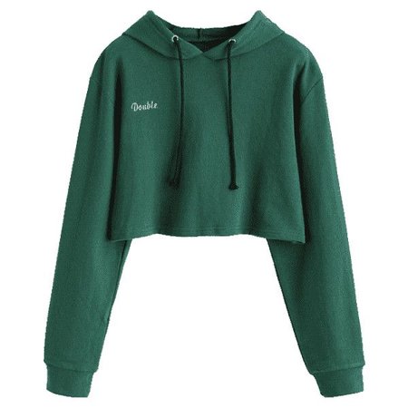 forest green crop hoodie