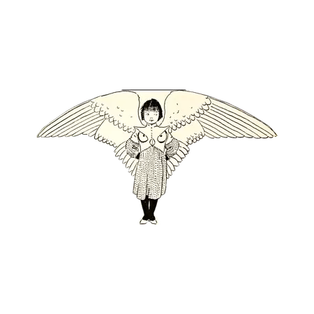 drawing angel vintage sticker by @nancyahenry