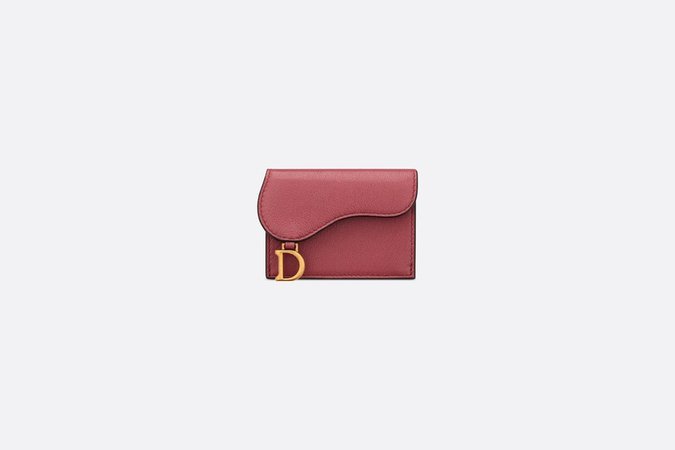 Saddle Compact Wallet Mallow Rose Goatskin - products | DIOR