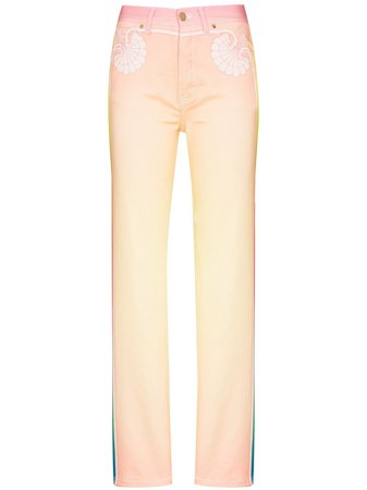 Shop pink & white Casablanca gradient printed jeans with Express Delivery - Farfetch