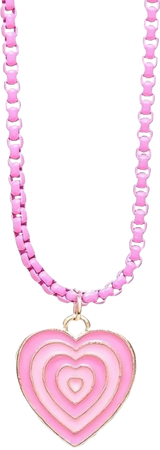 pink heart chain necklace