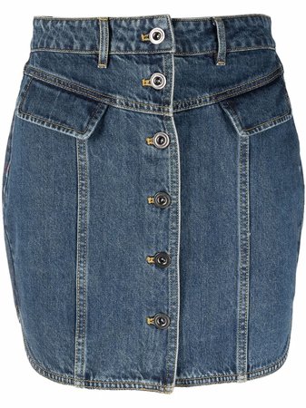 Shop Self-Portrait buttoned denim mini skirt with Express Delivery - FARFETCH