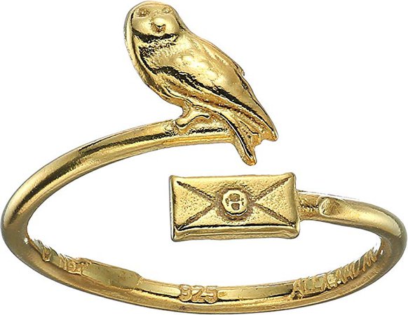 Amazon.com: Alex and Ani Women's Harry Potter Owl Post Ring Wrap 14kt Gold Plated One Size: Jewelry