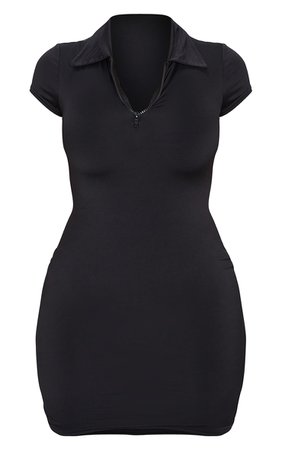 Shape Khaki Slinky Zip Detail Bodycon Dress | PrettyLittleThing USA