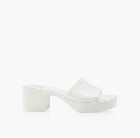 white chunky heel