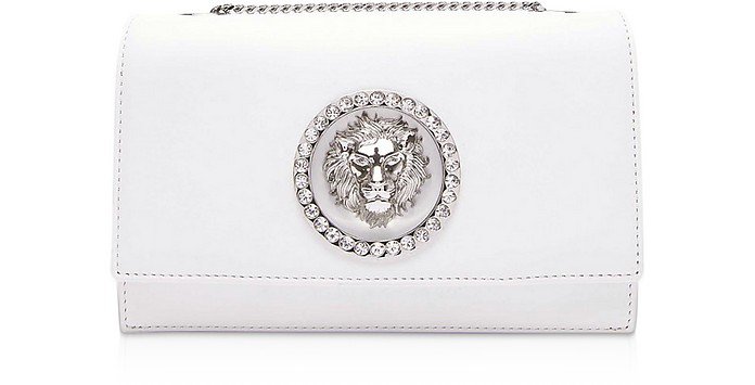Versace Versus White Crystal Lion Clutch Bag at FORZIERI