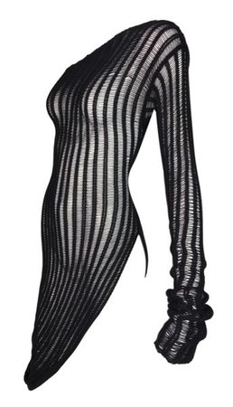 F/W 2008 Maison Martin Margiela Sheer Black Fishnet Knit Dress | My Haute Wardrobe